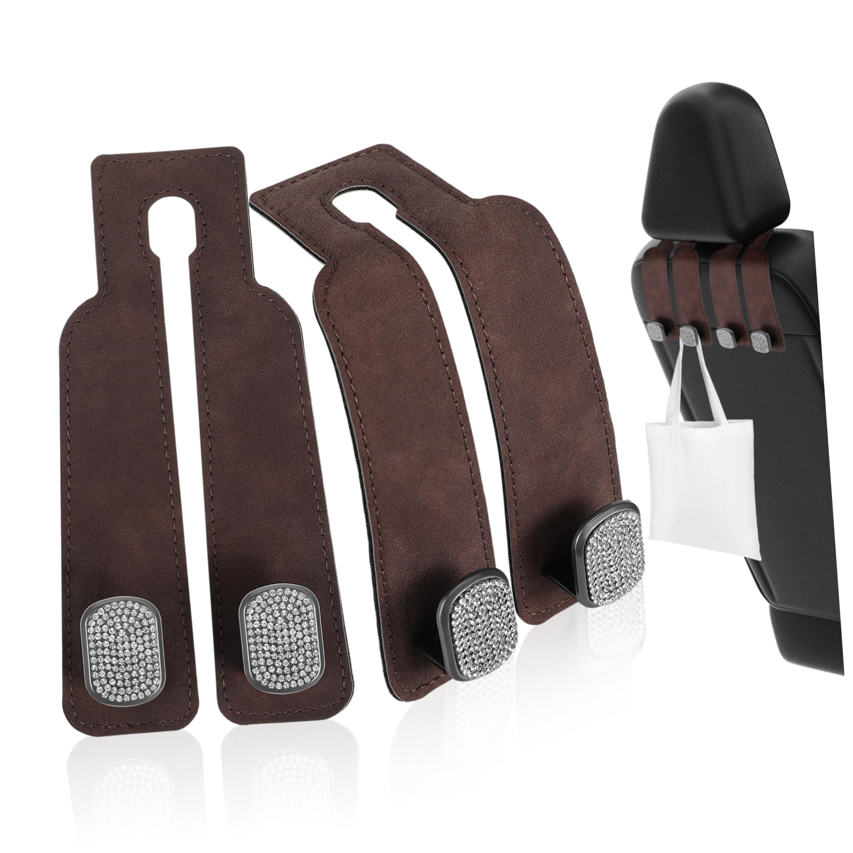 1セット 車のフック ネット 改ざん防止テープ 財布フック 自動車用 ...(3)