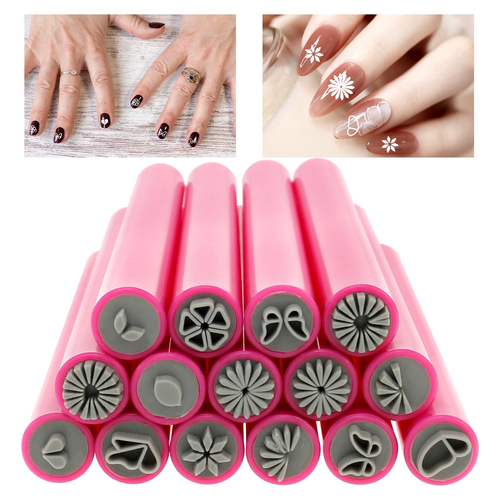 ネイルアートスタンプペンセット、フラワーネイルスタンプペン、ネイルアートペンネイルデザインツール..