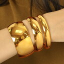 バングル つけっぱなし 金属アレルギー対応 18K コーティング レディース ブレスレット ぷっくり 大人 かわいい シンプル 上品 エレガント ジュエリー ゴールド シルバー 送料無料 プチプライス高見えさびない(4)
