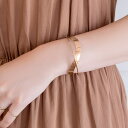 バングル つけっぱなし 金属アレルギー対応 18K コーティング レディース ブレスレット ぷっくり 大人 かわいい シンプル 上品 エレガント ジュエリー ゴ...