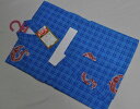 90b106/1〜2歳男の子/日本製/子供用浴衣90サイズ*/ブルー系濃淡の格子柄に赤の龍
