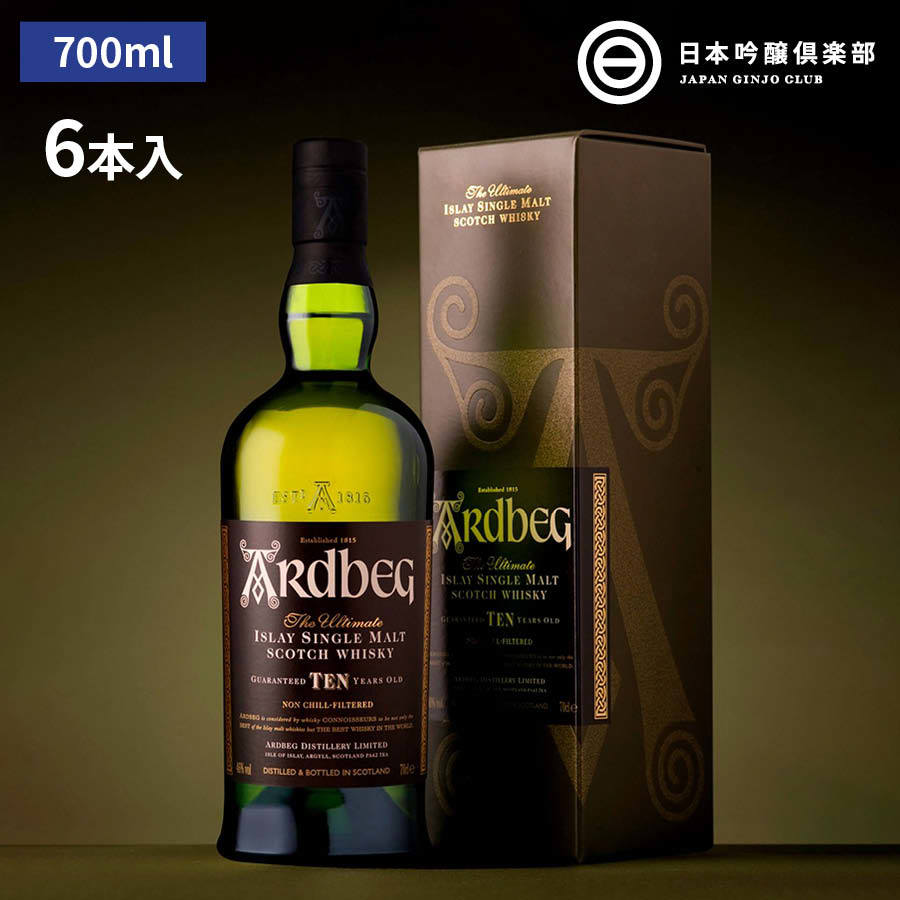 アードベッグ 10年 ARDBEG TEN 43度 750ml ×6本 アルコール 瓶 酒 ハイボール ロック ストレート 水割り シングルモルト 買い回り ウイスキー ウヰスキー