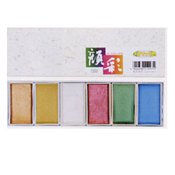 墨運堂 顔彩 メタリック 6色セットのサムネイル