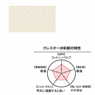 clester クレスター 水彩紙 コットン・パルプ 210g/m2 中目 1/16 (190×140mm) 8枚入り