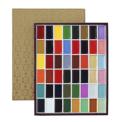 【最大30倍×ブラックフライデー SPU 要エントリー 11/20 20:00 〜 11/27 1:59】 吉祥 顔彩 48色セット 上製