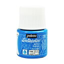 pebeo セタカラー 布用水性アクリル絵具 45ml ボトル 透明色 No.201 グリッター色 アクアマリン