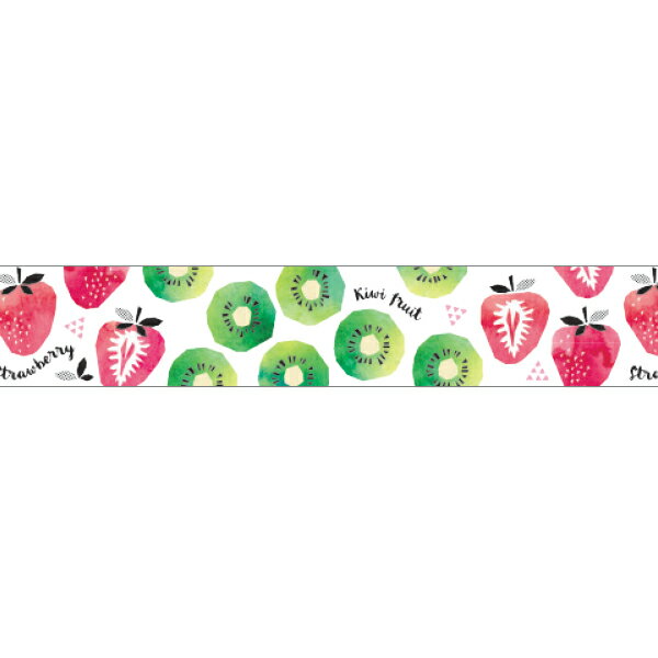 SAIEN 彩宴 マスキングテープ イチゴとキウイ 15mm×10m巻 UR-0042のサムネイル