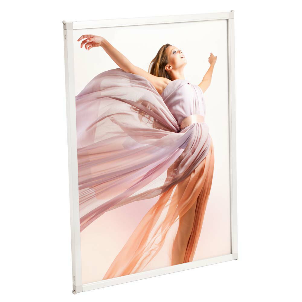 ポスターフレーム SOFKEN ソフケン マルチパネル A4 ホワイト 透明板 (片面) アルミフレーム