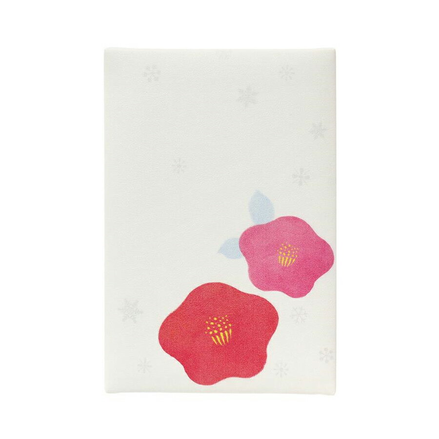 【最大30倍×ブラックフライデー SPU 要エントリー 11/20 20:00 ～ 11/27 1:59】 御朱印帳 集印帳 PU レザー表紙 雪椿 (ゆきつばき) 160×109mm 蛇腹式 24折 M002-PU1-4