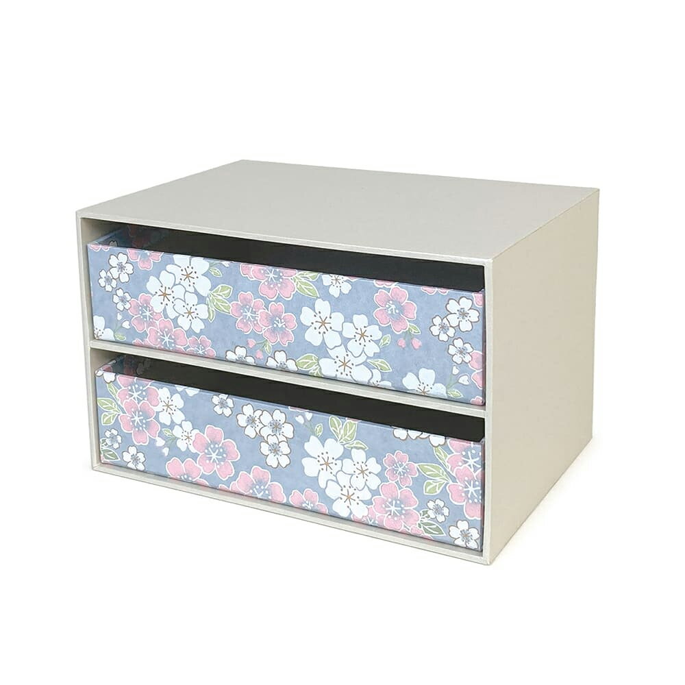 【画材祭り★最大30倍×クーポン企画有 SPU 要エントリー 12/1 00:00 〜 12/1 23:59】 収納箱 スッキリ片付け 卓上チェスト 横長2段 ...