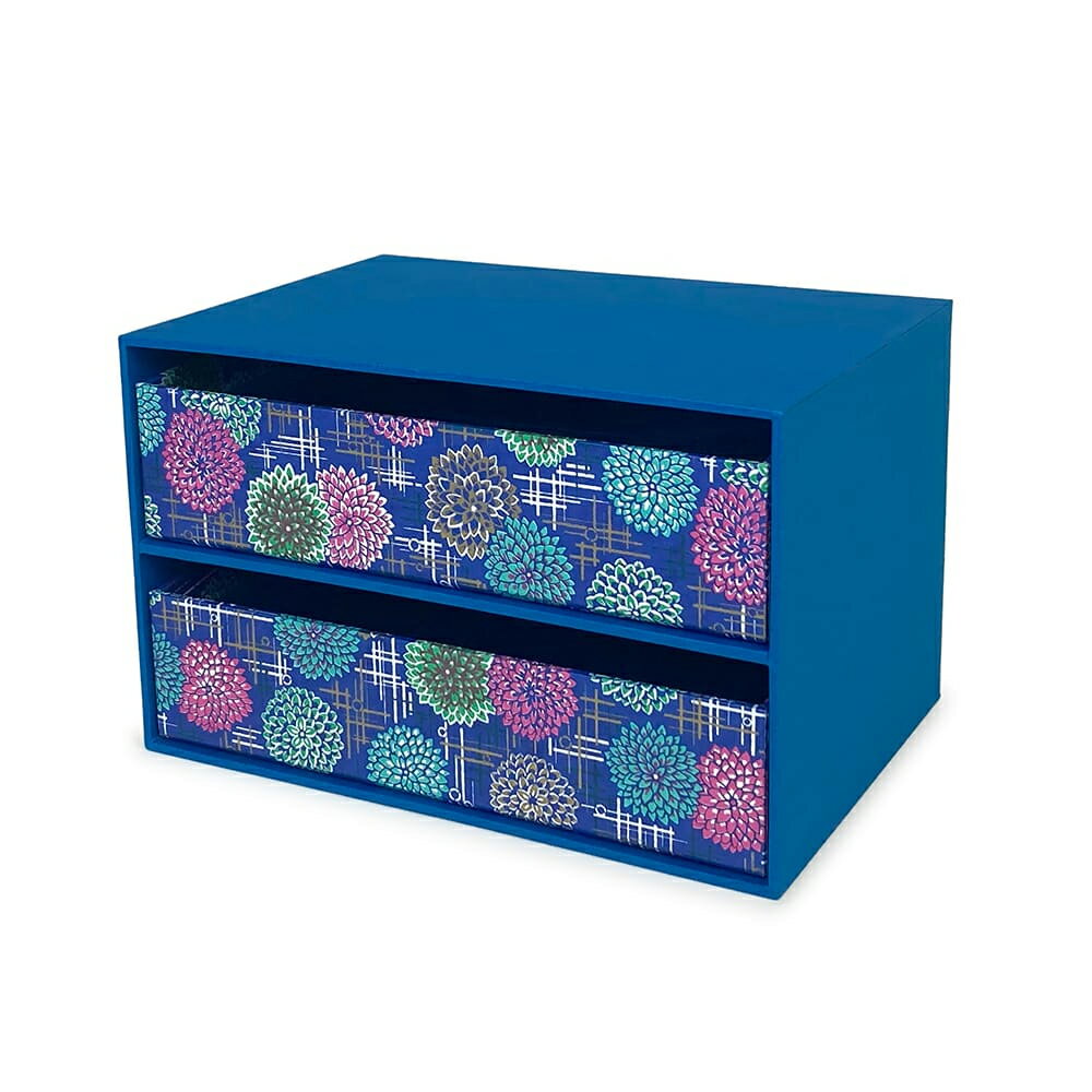 【画材祭り★最大30倍×クーポン企画有 SPU 要エントリー 12/1 00:00 〜 12/1 23:59】 収納箱 スッキリ片付け 卓上チェスト 横長2段 ...