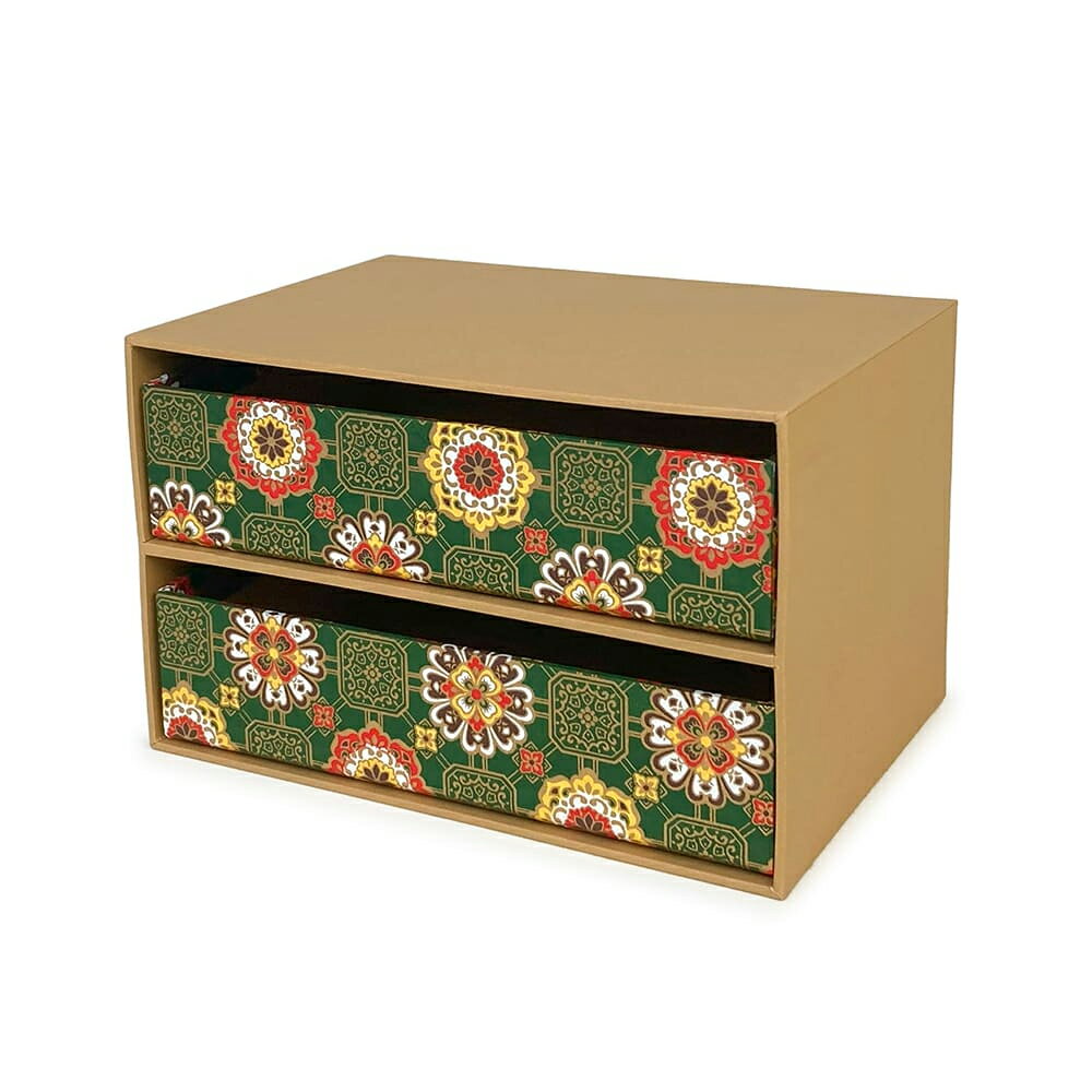 【画材祭り★最大30倍×クーポン企画有 SPU 要エントリー 12/1 00:00 〜 12/1 23:59】 収納箱 スッキリ片付け 卓上チェスト 横長2段 ...