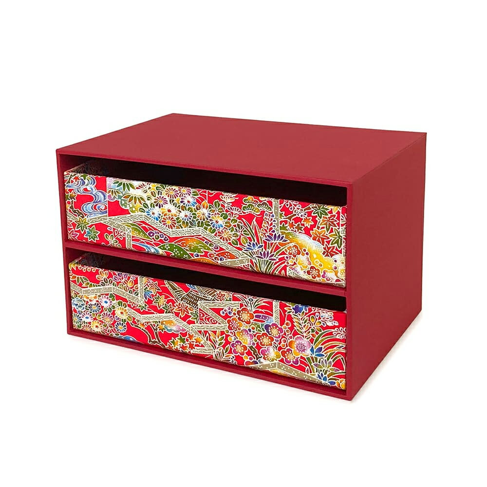 【画材祭り★最大30倍×クーポン企画有 SPU 要エントリー 12/1 00:00 〜 12/1 23:59】 収納箱 スッキリ片付け 卓上チェスト 横長2段 ...