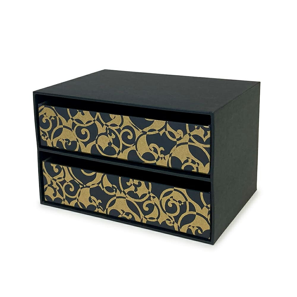 【画材祭り★最大30倍×クーポン企画有 SPU 要エントリー 12/1 00:00 〜 12/1 23:59】 収納箱 スッキリ片付け 卓上チェスト 横長2段 ...