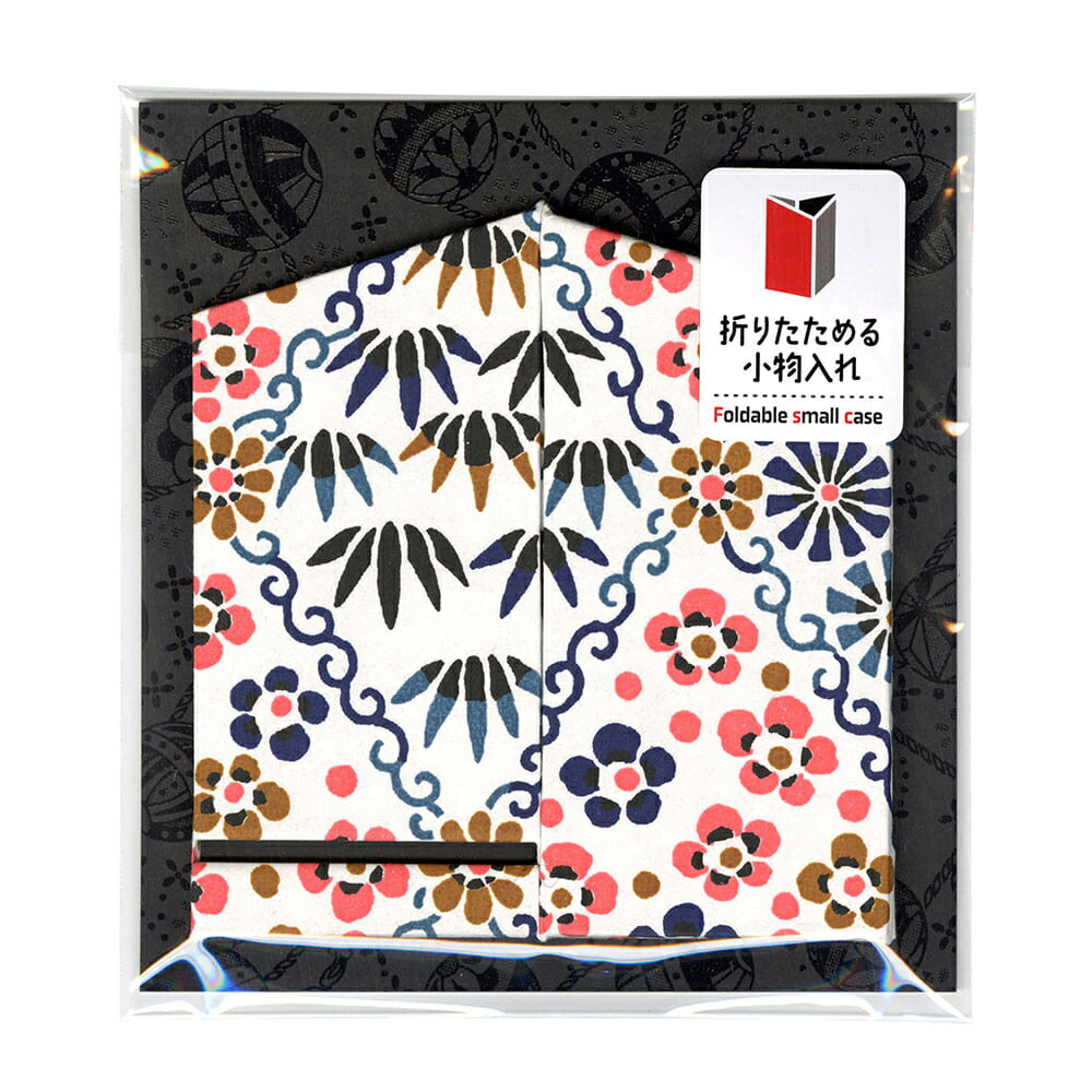 折りたためる 小物入れ 菱に松竹梅