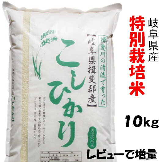 令和1年【特別栽培米】岐阜県産 コシヒカリ 白米10Kg（分ツキ可）レビューで次回増...