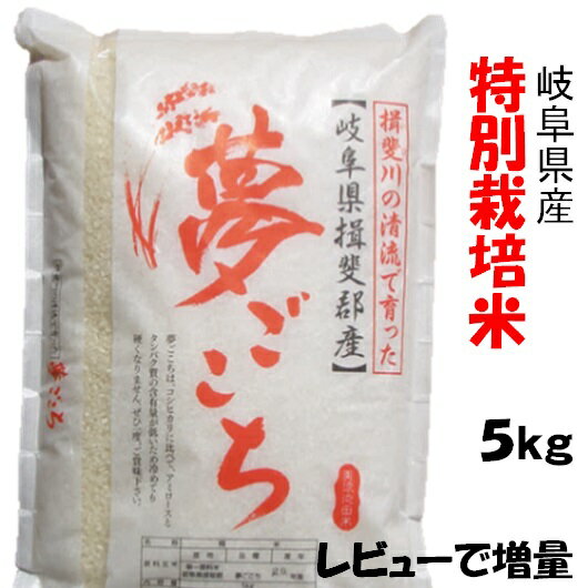 令和1年【特別栽培米】岐阜県産 夢ごこち 白米5Kg（レビューで次回増量）白鳥ファー...