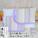 枕パッド 2枚セット 43×63センチ用 日本製 近江の麻 わた入り ウォッシャブル 洗濯機丸洗い可能 吸水 速乾 さらさら 肌触り良い オールシーズン 春夏用 夏用 滋賀県 高島市 ピロー ピローカバー 枕カバー お買い得 数量限定