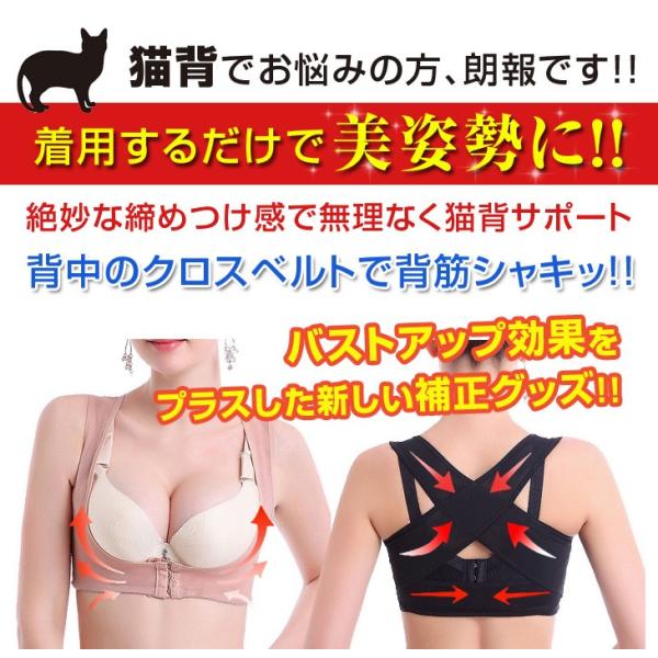 背筋サポート バストアップ 猫背 矯正ベルト レディース用 補正下着 背筋 姿勢 バスト補正 背筋サポートインナー yumeharuka-10000245 夢ハルカ サンプル画像3