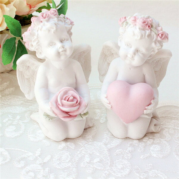 エンジェル 置物 天使 おしゃれ かわいい ローズ 薔薇雑貨姫系 花柄 ボタニカル 母の日ギフトの写真
