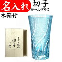 名入れ ビールグラス プレゼント 男性 切子グラス おしゃれ ビールジョッキ 定年退職祝い 記念品 お祝い スカイブルー