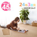 ジョイントマット 大粒 天然 エコ 大判45cm 24枚 3畳 サイドパーツ付 防音 保温 転倒防止...