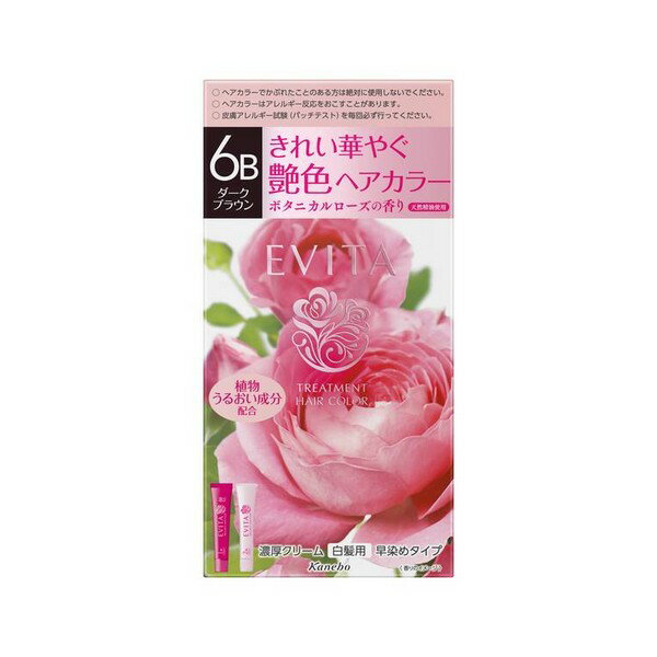楽天市場 カネボウ エビータ トリートメントヘアカラー 6b ダークブラウン 医薬部外品 夢海月