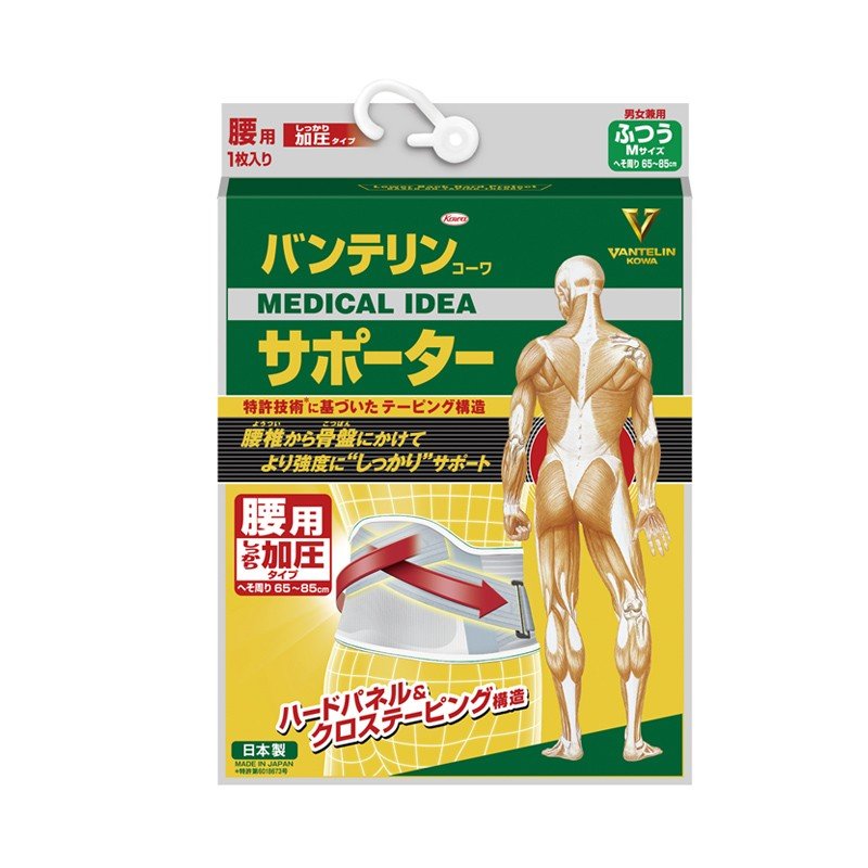 《興和》 バンテリンコーワ サポーター 腰用しっかり加圧タイプ ブルーグレー ふつう（男女兼用・1枚入り）