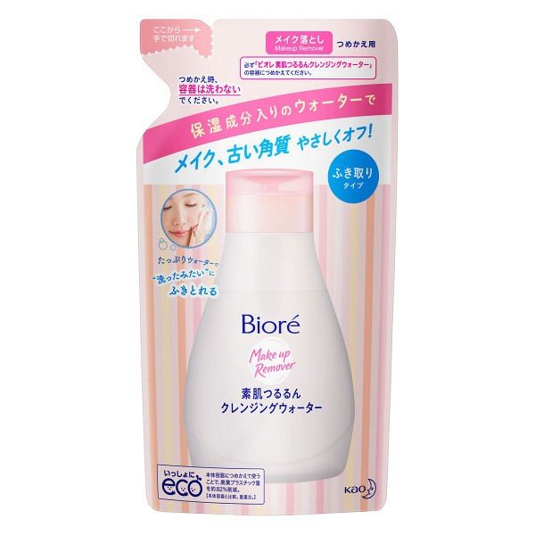 《花王》 ビオレ 素肌つるるんクレンジングウォーター つめかえ用 290ml (メイク落とし) 返品キャンセル不可