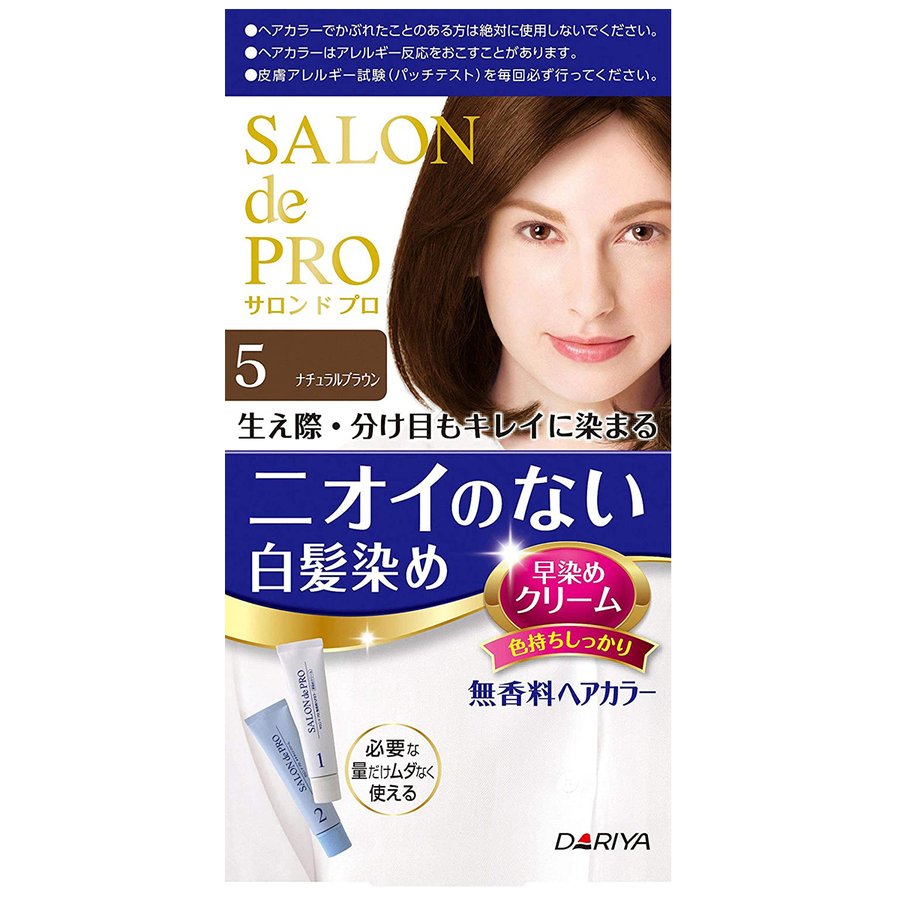 【医薬部外品】《ダリヤ》 サロンドプロ 無香料ヘアカラー早染めクリーム 《5 ナチュラルブラウン》 白髪用