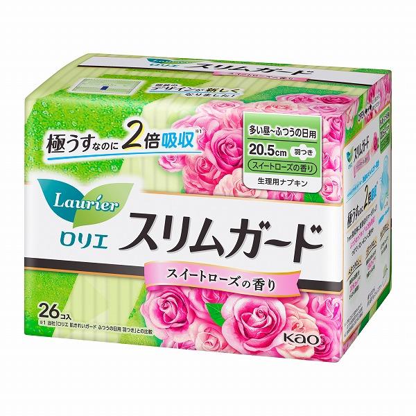 《花王》 ロリエ スリムガード スイートローズの香り 多い昼&#12316;ふつうの日用 羽つき 26コ入 【医..