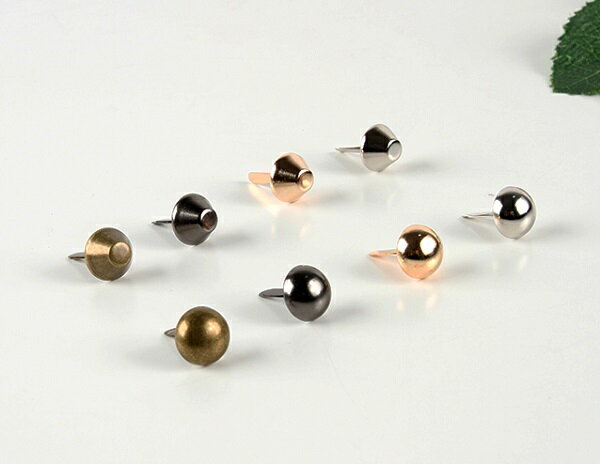 Rakuten - 4634 ハンドメイド用 底鋲 半丸/円錐(バケツ)【15mm:8個セット】手芸/パーツ/バッグ用/足割れ鋲/脚割れ鋲