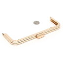 【超格安/C品】 がま口 口金 訳あり品 19cm 角型 クラッチタイプげんこ 移動カン付き 差し込みタイプ《ガマ口 がま口金具 がまぐち パーツ 金具 ハンド...