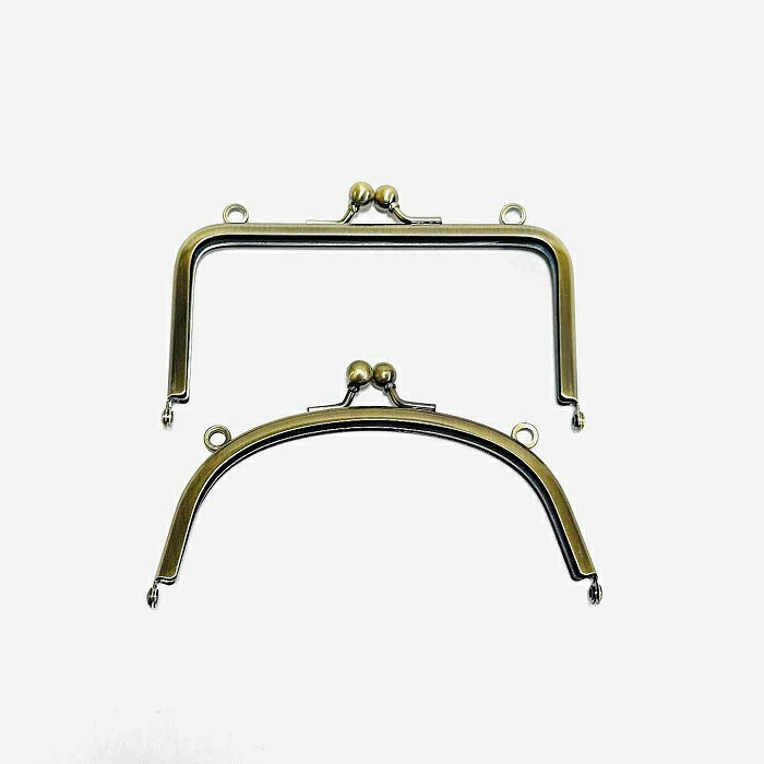 【格安A～B品】 がま口 口金 12.5cm 両カン付き くし型 角型 アンティークゴールド 差し込みタイプ バッグ ポーチ がまぐち ガマグチ 金具 手芸 パーツ