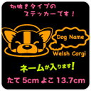【お顔＆カラーが選べる！】ウェルシュ コーギ—の寝顔ステッカー！
