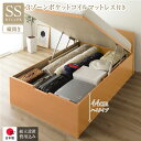 セミシングルベッド 〔組立設置サービス付き〕 整理 収納 ベッド 通常丈 セミシングル 跳ね上げ らくらく 式 縦開き 深さ44cm ハイタイプ 高い 3ゾーン...