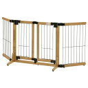 木製おくだけスイングペットゲート レギュラー LB (犬猫用品) スムーズな通行を叶えるウッドスイングペットゲート ワイドタイプ
