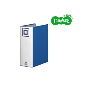 (まとめ)TANOSEE 両開きパイプ式ファイルV A4タテ 100mmとじ 青 30冊 開けやすい 便利なパイプ式ファイル A4サイズで100mmとじ 青いカ...