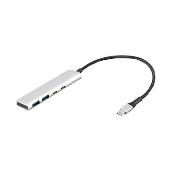 USB3.2 Gen1 Type-C 4ポート(C×2/A×2)アルミハブ シルバー UH-C3364SL 1個 USB3.2 Gen1 Type-Cポートを4つ搭載したアルミ製シルバーハブ Type-Cポート2つとType-Aポート2つを備え、多彩なデバイスとの接続が可能 コンパクトでスタイリッシュなデザインでデスク周りを