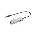 BUFFALO Giga対応 USBハブ付き LANアダプター USB Type-A接続 シルバー LUD-U3-AU101SV 高速通信に対応したUSBハブ付...