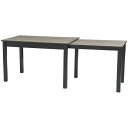 ダイニングテーブル ダイニング用テーブル 食卓テーブル 机 約幅120〜200cm 伸縮式 グレー 木製フレーム シオンII お客様組立品 リビング ダイニング...