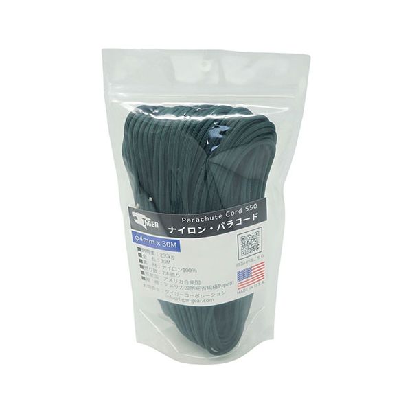 リッチボンド TIGER(タイガー) S-2272 パラコード ダークグリーン 30Mx4mm TIGER03354 緑 自然の緑を感..