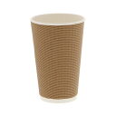 紙コップ エコ断熱カップ16オンス(480ml) クラフト 1セット(500個:25個×20パック) 断熱性抜群 二重構造で冷たさキープ クラフト紙製エコカップ...