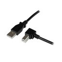 StarTech.com USB2.0ケーブル 配線 2m Type A(オス)-B(オス)L型右向き ブラック USBAB2MR1本 黒 USB2.0接続用の2メートル長のケーブル 配線 Type AオスからType BオスへのL型右向きコネクターを採用し、ブラックカラーでスタイリッシュ データ転送や充電に便利な1本 黒