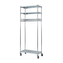 ガルバシェルフ 整理 収納 棚 キャビネット ハンガー46×90cm 4段・H220cm 組立式 整理 収納 力抜群 幅46cm×奥行90cm×高さ220cmの...