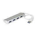 StarTech.com 4ポート USB3.0ハブ シルバー&ホワイト ST43004UA 1個 白 高速データ転送が可能な4ポートUSB3.0ハブ、シルバー...