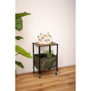 サイドテーブル エンドテーブル コーナーテーブル 小型 脇台 机 約幅39.5cm グリーン キャスター付 移動可能 車輪付き き 移動便利 折りたたみ 金属 ...