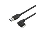StarTech.com Micro USB3.0 スリムケーブル 配線 片側右向きL型 0.5m Type A(オス)-MicroB(オス) ブラック USB3AU50CMRS 1本 黒 超薄型で使いやすい 片側が右向きL型のMicro USB3.0ケーブル、長さ0.5m USB Type AオスからMicroBオスへの接続 ブラックカラーでスタイリ