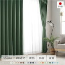 1級遮光 防炎 ドレープカーテン + レースカーテン セット 幅200×丈90cm 各1枚入 モスグリーン 洗える ウォッシャブル 無地 国産 日本製 タッセル付 受注生産 緑 高品質な日本製遮光カーテンセット 20色のカラーバリエーションと95サイズでお部屋にぴったり 1級遮光と防炎
