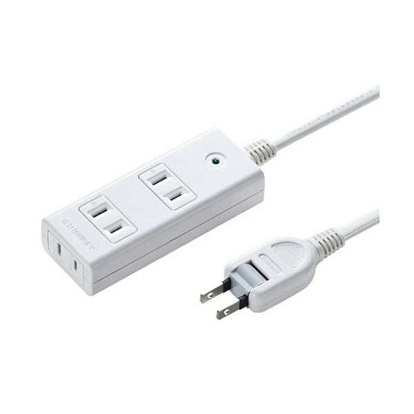 雷ガードタップ（ホコリ防止シャッター） 2P・3個口 2m ホワイト TAP-SP2113MG-2WN 1個 白 ホコリをシャットアウト 2P・3個口の雷ガードタップ、ホワイトカラーで2mの長さ 雷から家電を守る、ホコリ防止シャッター付きの便利な電源タップ 白